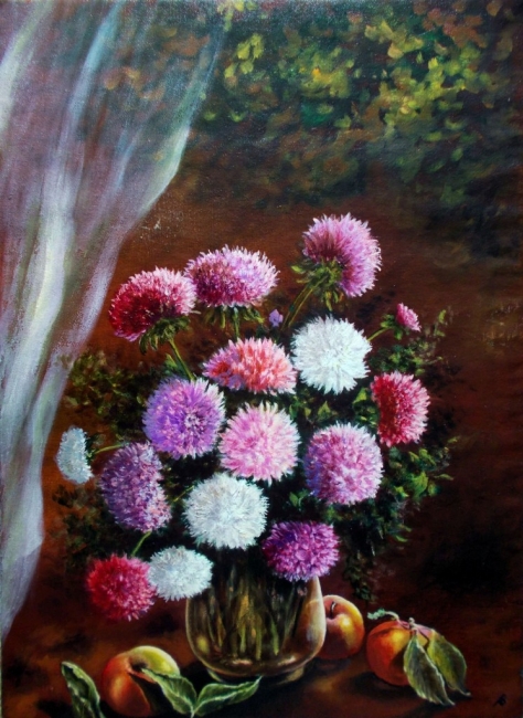 Натюрморт с астрами и яблоками / Still-life with Asters and Apples