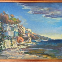 Домики у моря. Живопись ZhNataly.