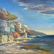 Домики у моря. Живопись ZhNataly.