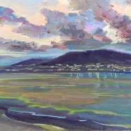 Облака над горой. Вечереет. Пленэр ZhNataly