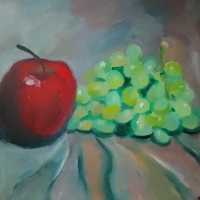 Натюрморт с яблоком