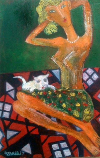.Girl and cat 