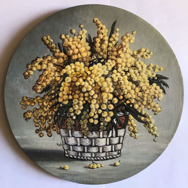 корзина с мимозой